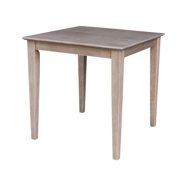 International Concepts Square Solid Wood Top Table, Dining Height, Washed Gray Taupe, 30 W, 30 L, 30 in H, Wood K09-3030-30S - main